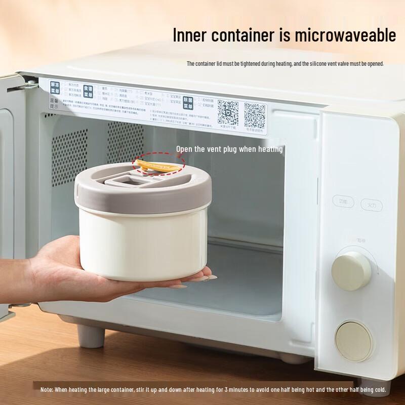 TAFUCO 2.5L Pure Titanium Microwaveable Insulated Lunch Box