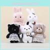 Bridal Bear Plush Toy Keychain With Soft Short Plush For Wedding Decor