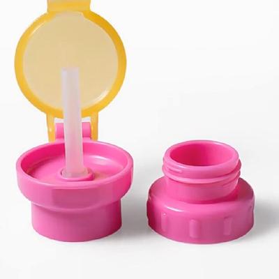 Kids Water Bottle Cap, Spill Proof Juice Soda Water Bottle Cover Cap With Straw, Safe Drink Straw Sippy Cap For Kid