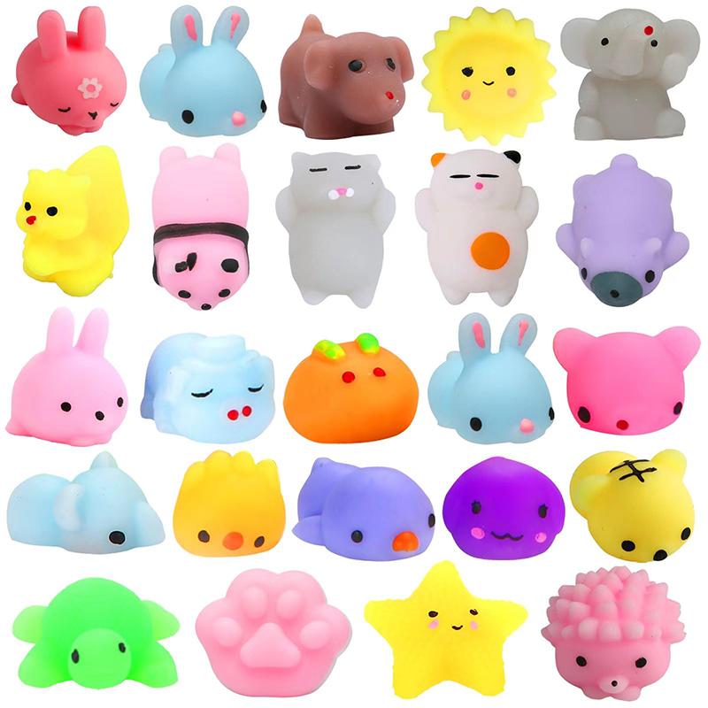 

20Pcs/bag Kawaii Mochi Squishy Toys Stress Relief Fidget Birthday Party Favors Classroom Prizes Boys Girls Gifts Goodie Fillers