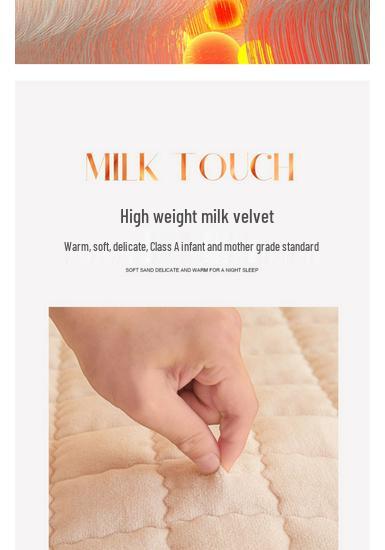 Soft Padded Winter Coral Fleece Mattress Pad with Plush Velvet Quilted Cover