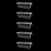 Pack of 5 Stackable Freezer Baskets Freezer Organizing Case Freezer Containers Metal Texture Suitable for Refrigerator