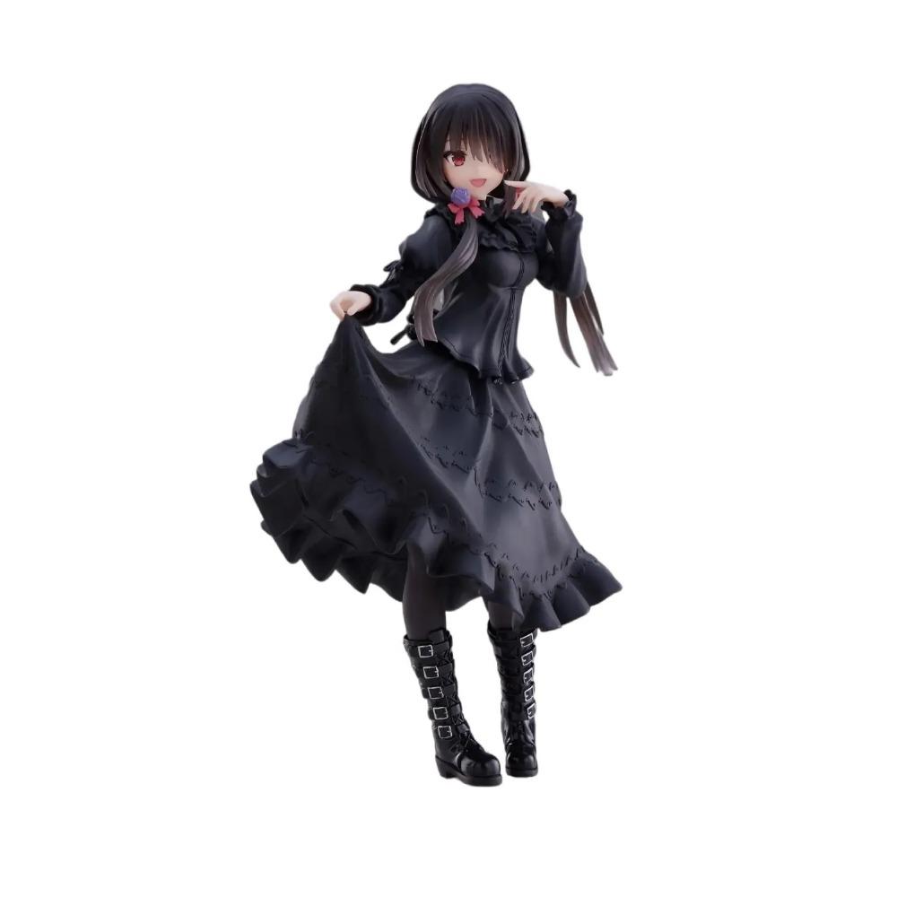 18CM DATE A LIVE Tokisaki Kurumi Anime Figure Cute Girl Model Toy PVC Black Dress Dress Up Standing Model Car Interior Ornament