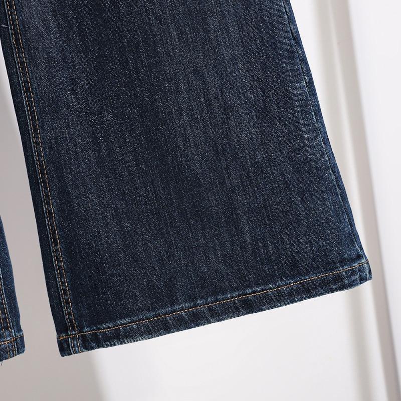 DIMANAF 2026 Autumn Winter New Plus Size Women Jeans Elastic Waist Denim Pants Casual Loose Lady Long Pants Blue