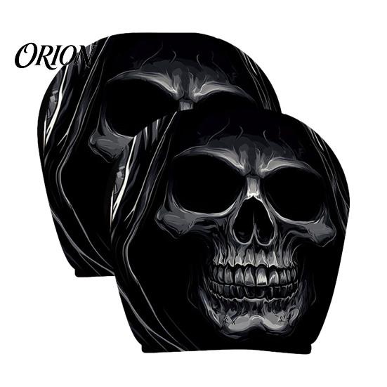 Humorous Car Seat Protectors Scary Ghost Face Headrest Covers, Funny Expression Auto Universal Vehicle for SUV Truck, Elastic Interior Accessories Fit