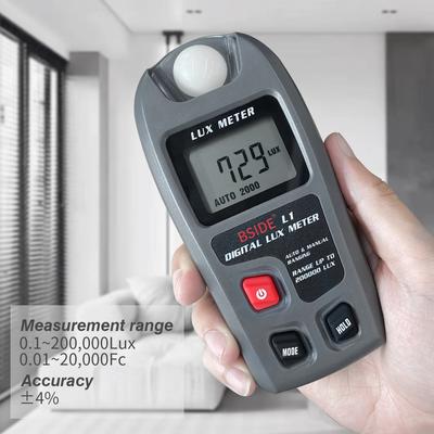 BSIDE L1 Digitales Luxmeter Professionelles 200000 Lichtmessgerät FC Lux Beleuchtungsmesser Photometer Tester LCD Hohe Genauigkeit Lichttester