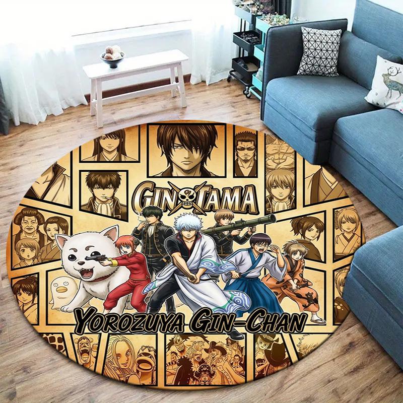 Gintama Round Area Rug Carpet Rug For Living Room Bedroom Sofa Playroom Decor Nonslip Floor Mat
