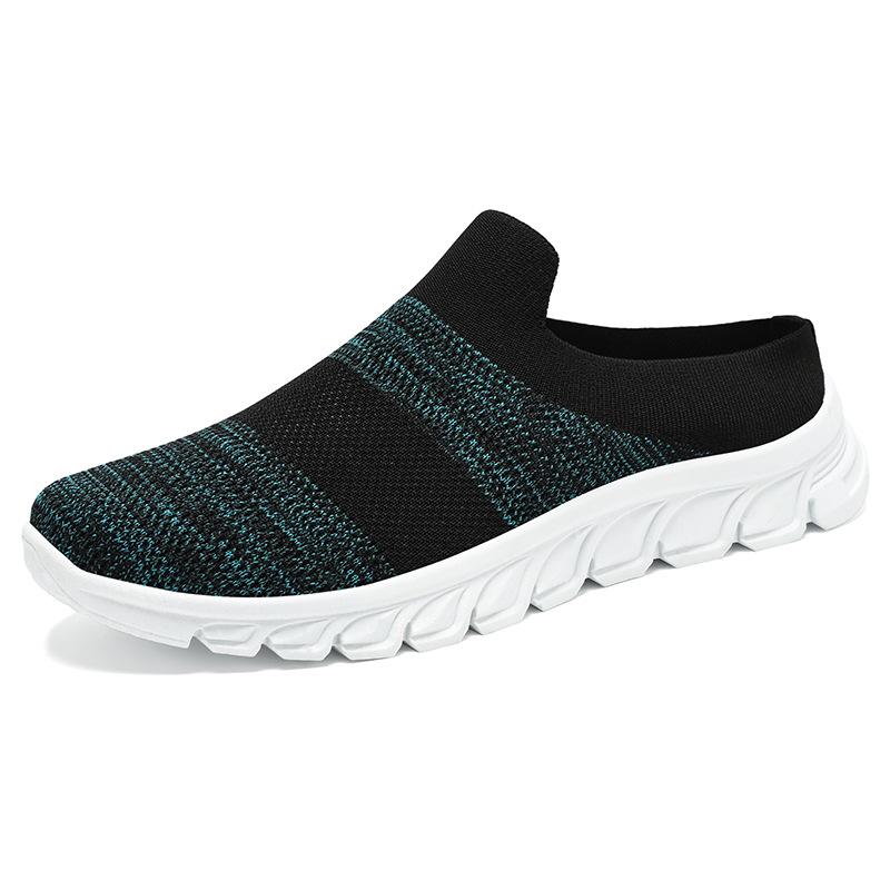 

Мужская обувь, новые тапочки из сетчатой ткани, дышащая повседневная обувь, мелкий носок, мягкая подошва, полуподдержка, одна педаль, простые туфли 39