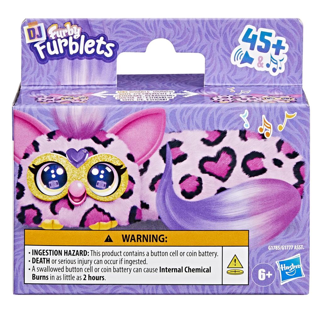 Hasbro Furby DJ Furblets Kitty Love Mini Friend powered plush toy with expandable sounds and for ages 6 and blue and authentic product Furby-speaking