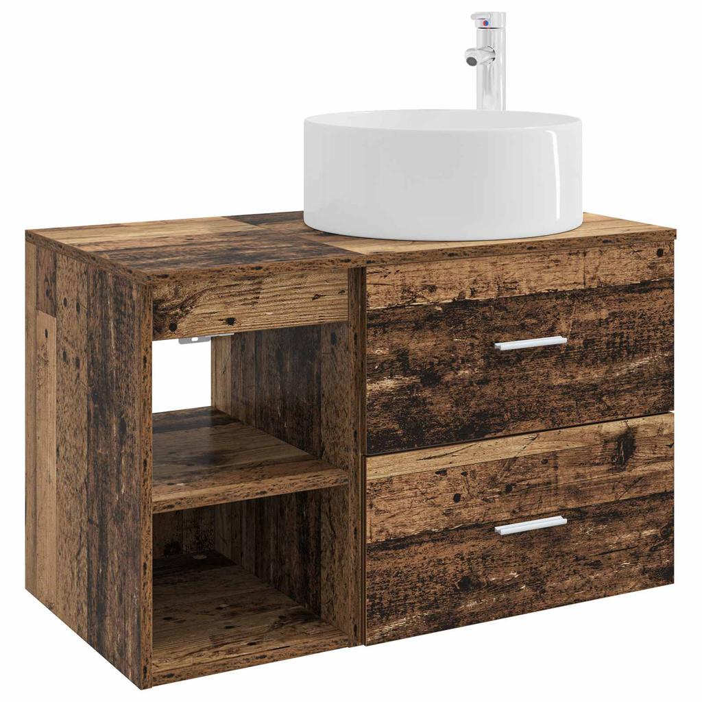 Bathroom Furniture Set 2 pcs Reclaimed Wood Particleboard
