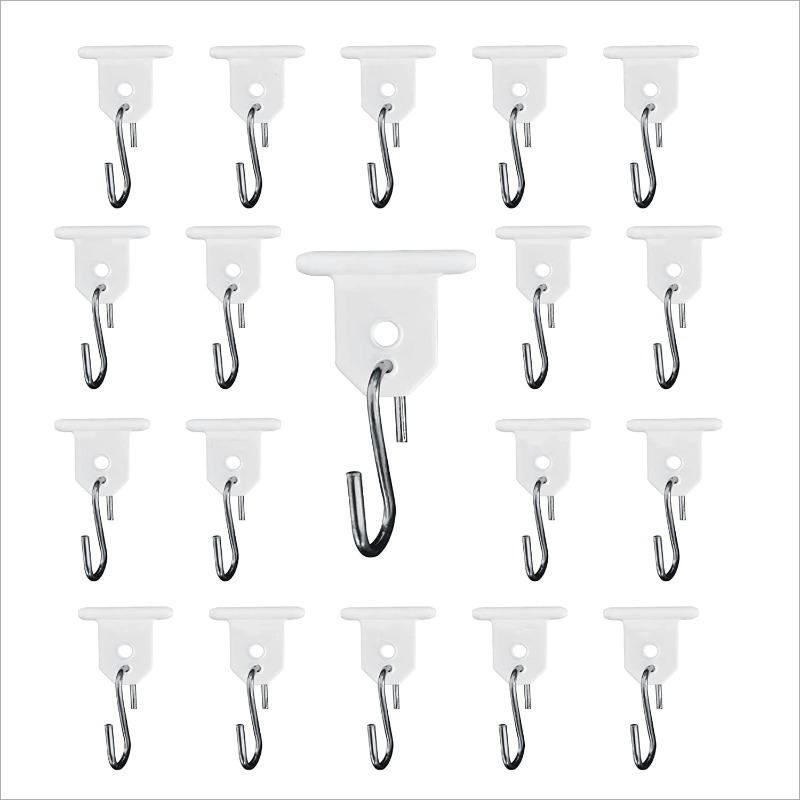 ABS Outdoor Camping Tent Awning Hooks Clip Ring Clothes Racks Hanger for RV Camper Caravan Party Light Holder White/black