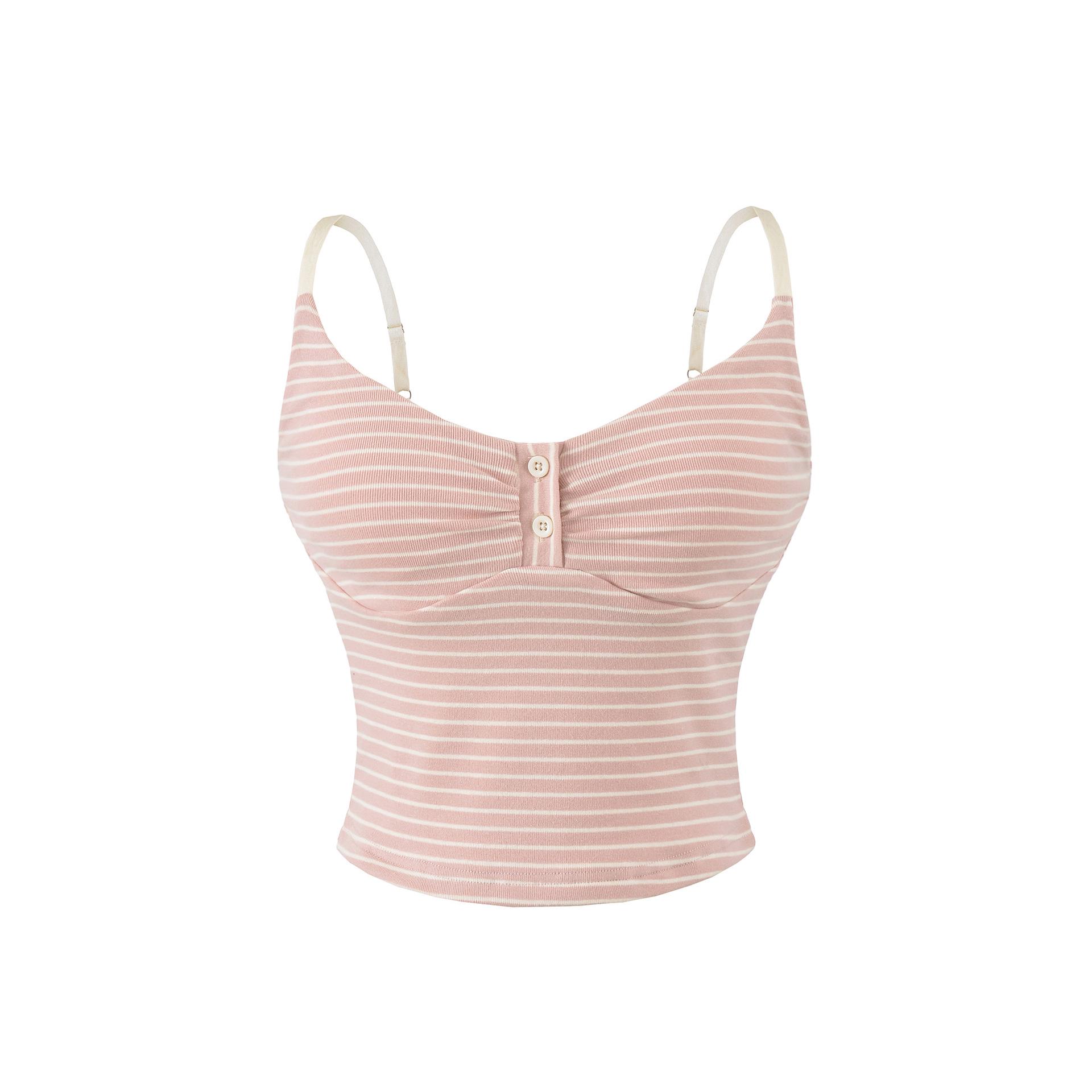 Women s Designer Slim-Fit Black Striped Camisole with Padded Bust - Chest-Enhancing Summer Knit Tank Top Medium
