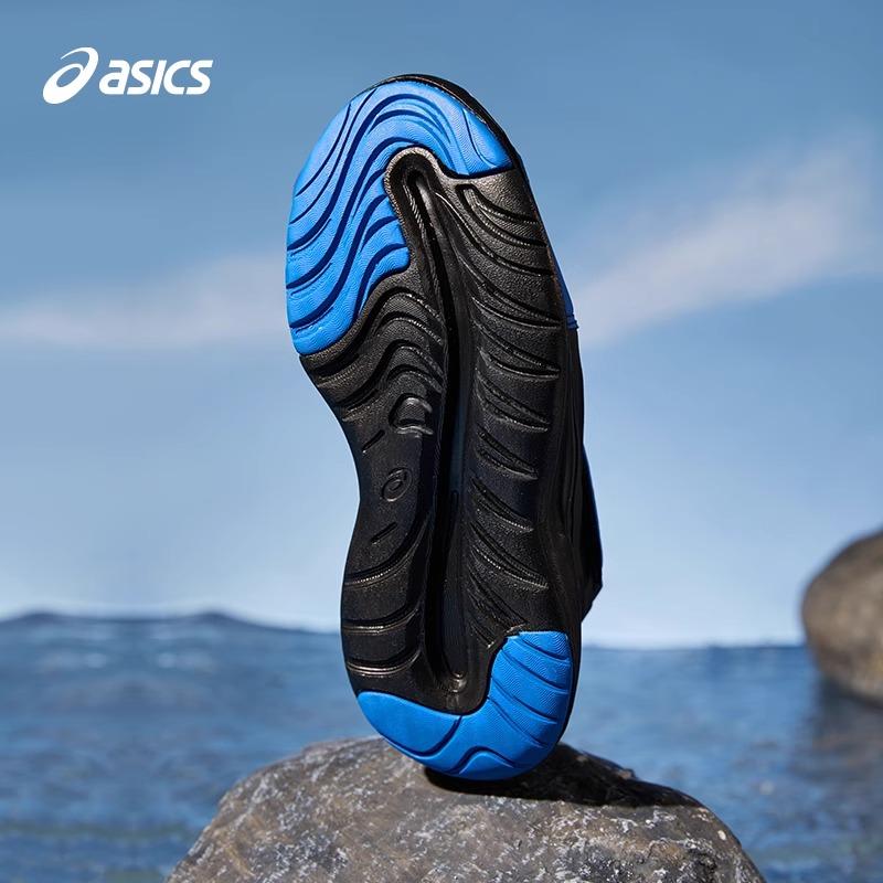 New Asics LAZERBEM M Anti Kick Cushioning Sandal Black Blue Kids' 1154A162-400