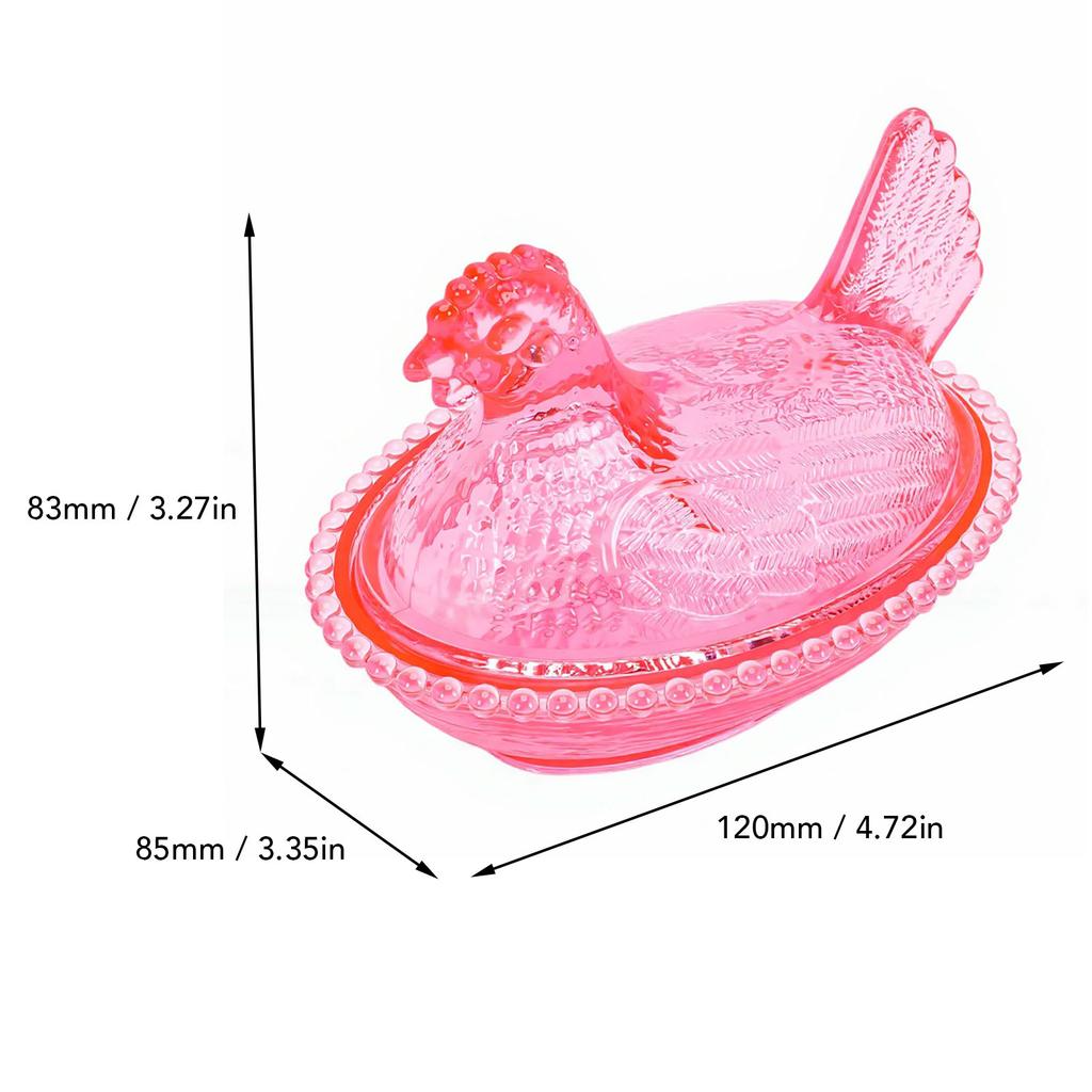 Candy Jar with Lid Vintage Multi Purpose Shatter Proof Plastic Hen Shaped Candy Bowl for Snacks Biscuits Roseate