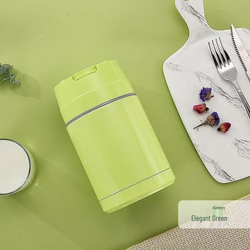 Hanyou 304 Stainless Steel 1000ml Thermos Food Jar with Folding Spoon