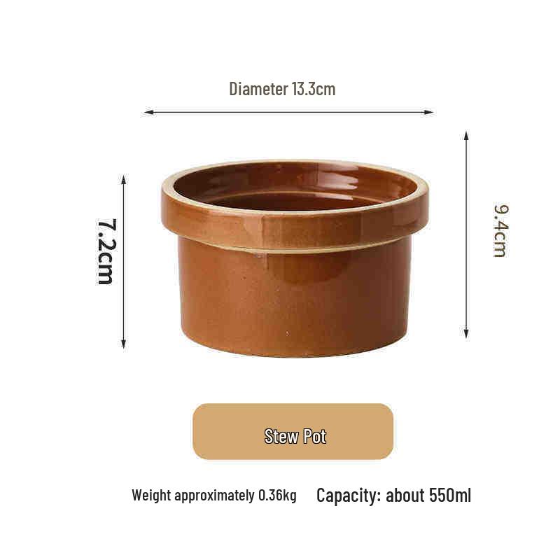 Ceramic Lidded Earthenware Stew Pot for Soups, Rice, and Dishes - Traditional Clay Cooking Bowl