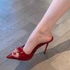 Pointed-toe Open-toe Slip-on Shoes, High-heeled Sandals, New Trendy and Versatile Thin Heels Devotion