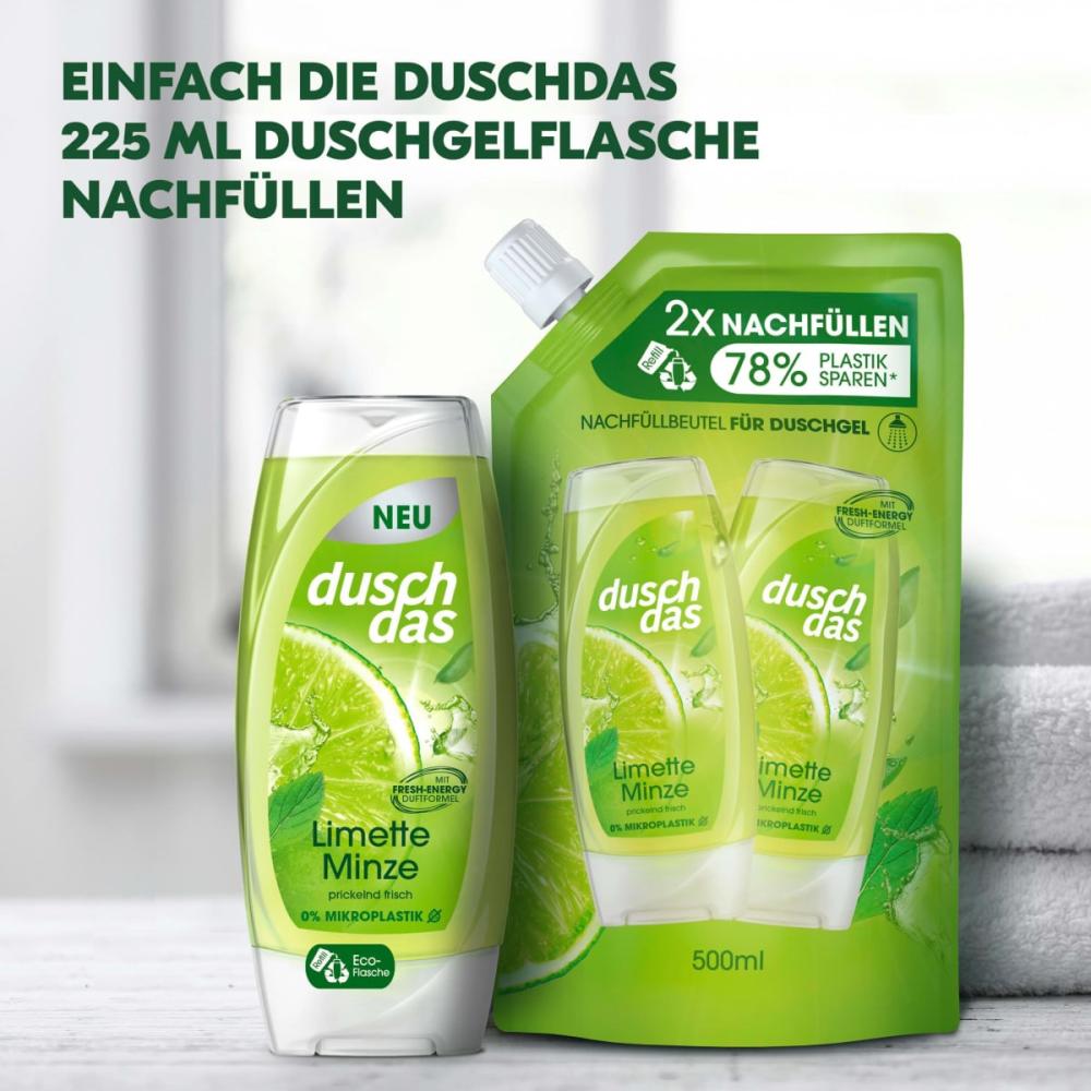 Duschdas Shower Gel Lime & Mint Refill Pack 500Ml