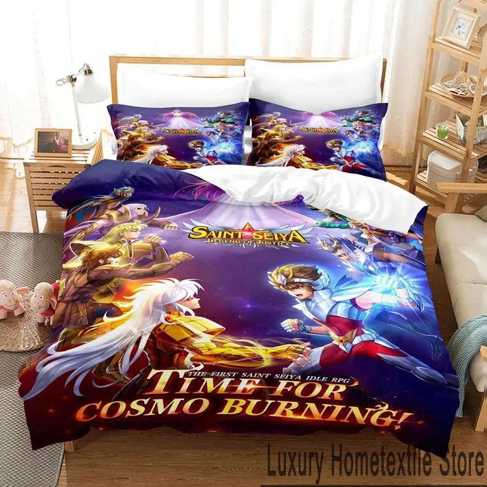 3D Print Anime Saint Seiya Bedding Set Boys Girls Twin Queen King Size Duvet Cover Pillowcase Bed Boys Adult Home Textileextile