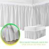 Ruffled Bed Skirt Solid Color Wear Resistant Washable Non-Fading Extra Long College Dorm Room Queen Bed Skirt