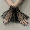 Elegant Thin Lace Fake Flare Sleeve Detachable Tulle Elastic Sweater Mesh Cuffs Wristband Clothing Decorative