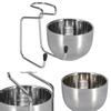 Stainless Steel Shaving Brush Stand Holder Safety Razor Brush Bowl Grooming Set