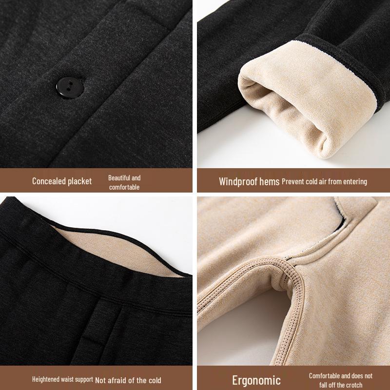 Men's Thick Fleece-Lined Wool-Cotton Cashmere Slimming Pants - Extra Warm Winter Knee Pads
