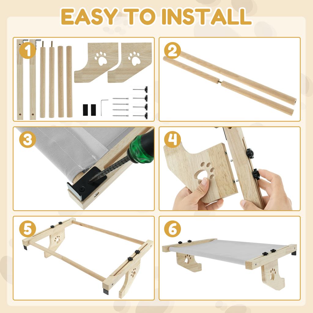 Wooden Cat Hammock Sturdy Cat Window Perch Easy To Install Pet Cat Bedclothes Multipurpose Insert Kallax Shelves for Windowsill