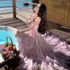 Suspender Dress Fairy Large Swing Elegant Irregular Multi-layer Skirt Beach Dress Birthday Dress Seaside Vacation Dress