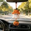 Holiday Party Favors Halloween Crochet Ghost Hanging Decoration Handmade Ornament for Car Cartoon Pendant Rearview Mirror Knit Yarn Decor