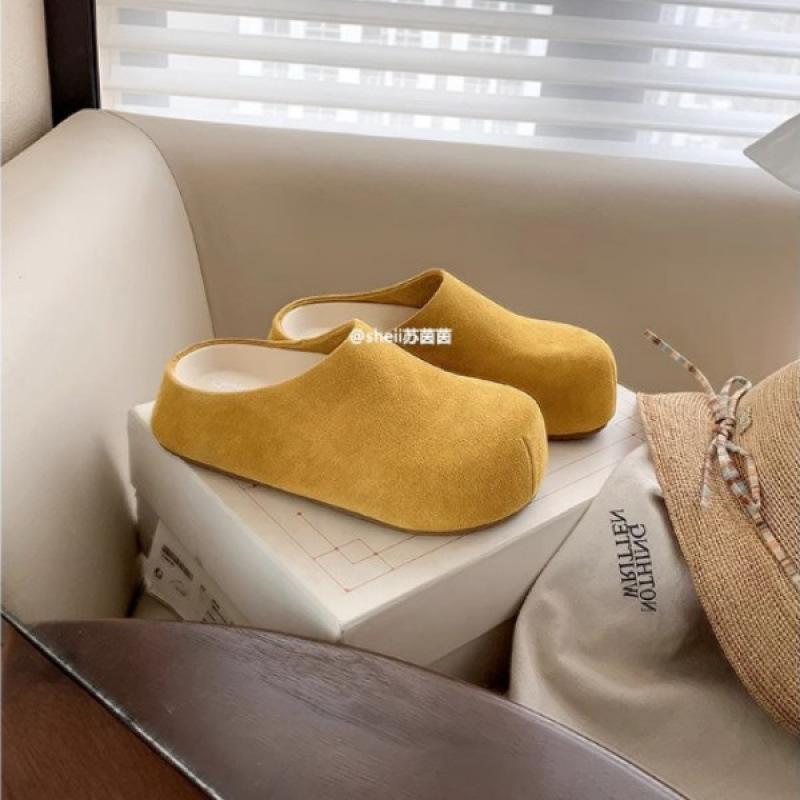 [] Shinjuku holiday~ 5cm height increase thick bottom lazy bag head slippers women's bread drag half drag