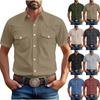 Men's Loose Classic Lapel Multi-pocket Industrial Work Shirt Top
