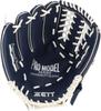 ZETT Catch Ball with Shock Absorbing School Age and BDG2012V Glove, Beginner's, Pads, 11.5-inch (Elementary Up), Left-Handed Throw, Blue,