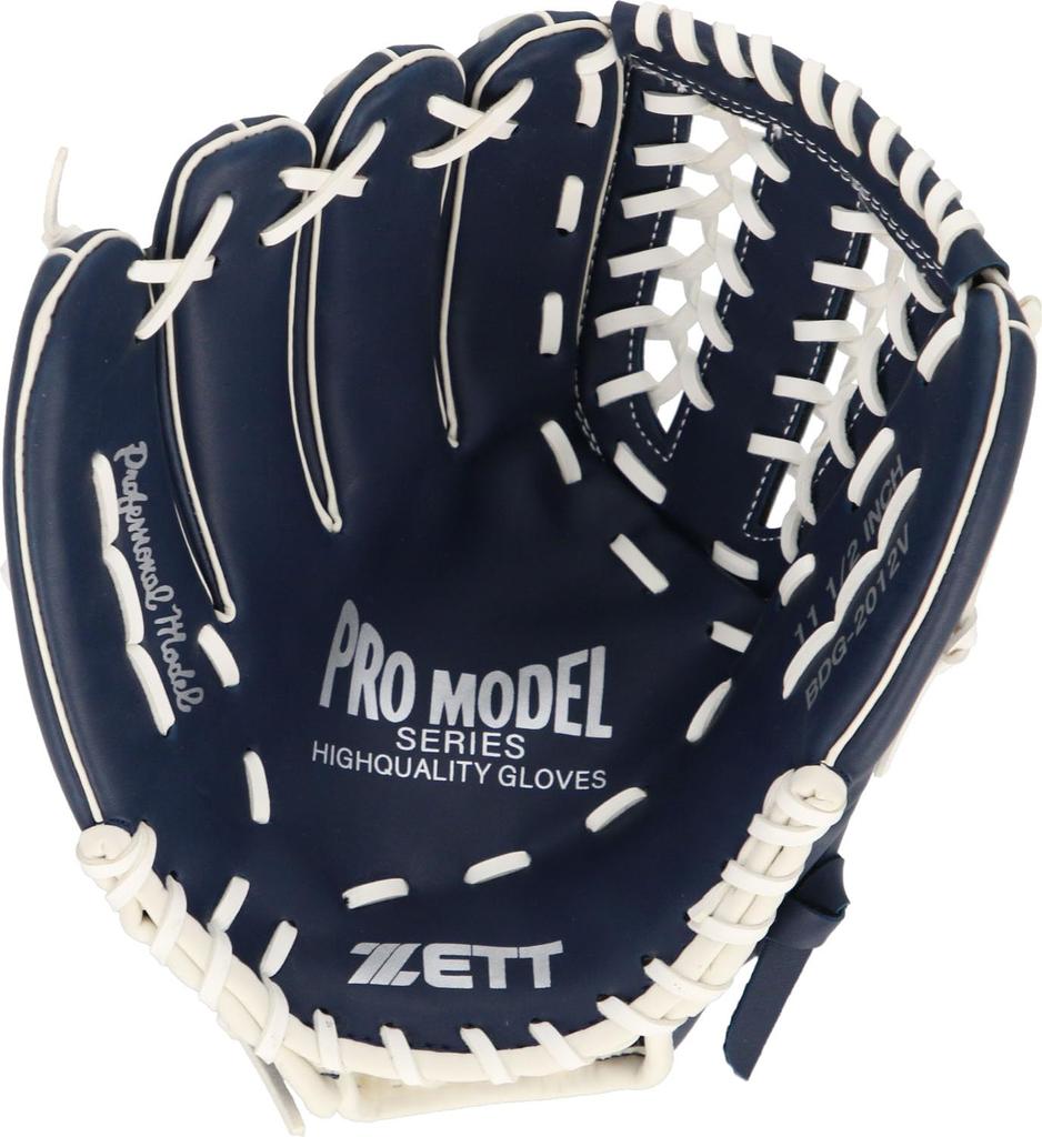 ZETT Catch Ball with Shock Absorbing School Age and BDG2012V Glove, Beginner's, Pads, 11.5-inch (Elementary Up), Left-Handed Throw, Blue,