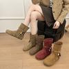 Short Boots Children's Autumn New Retro Flat Bottom Beaded Strap Short Boots Soft Bottom Fashion Matte Martin Boots