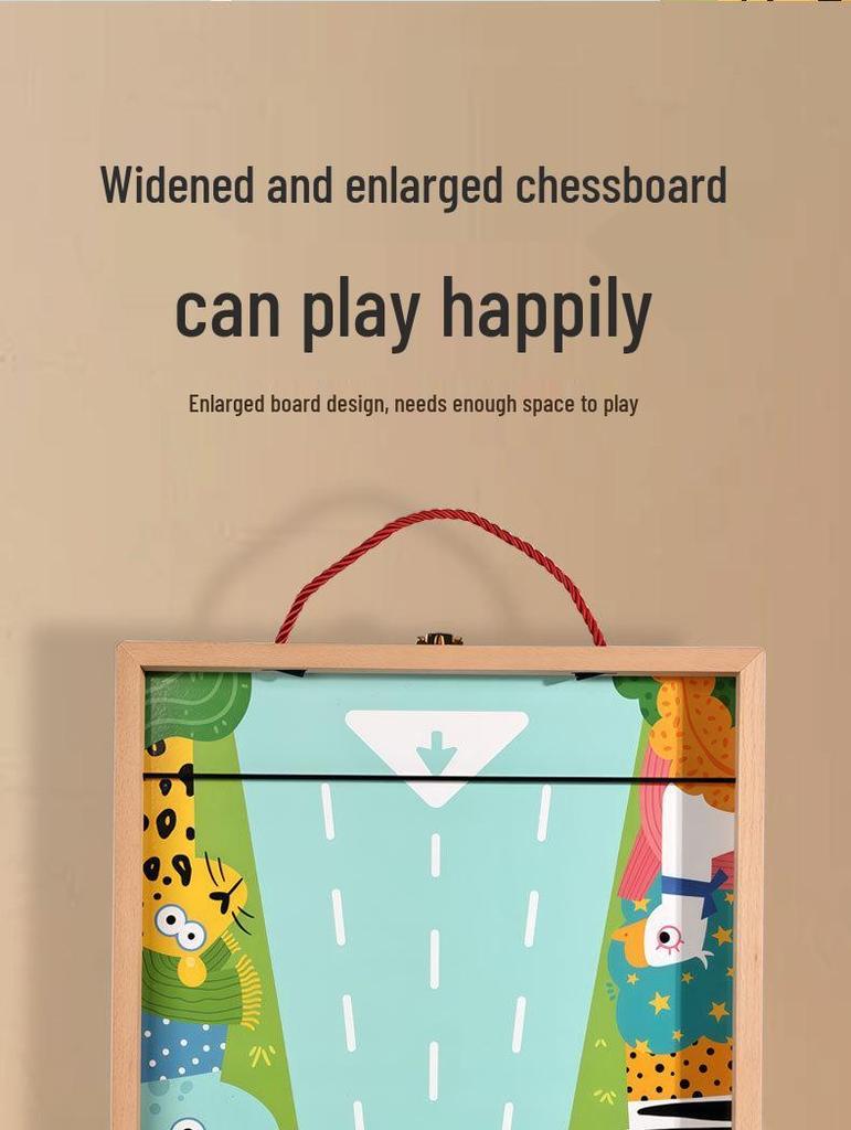 Double-Sided 4-in-1 Wooden Game Set: Chess, Five-in-a-Row, Go, Bowling - Children's Educational Toy