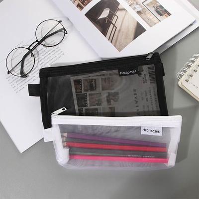 High Quality Student Nylon Transparent Pen Box Pencil Bag Pen Bag Case Mesh Pencil Case Pencil Case