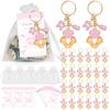 Baby Shower Favors for Kids Footprint Keychains Gifts with Bottle Lollipop Bags Thank You Tags for Baby Shower Party Supplies