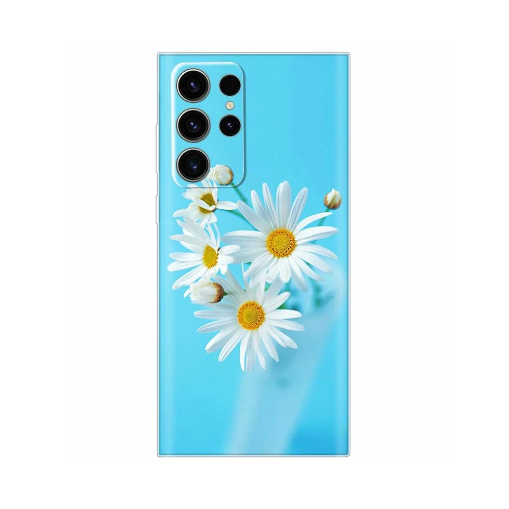 Case For Samsung Galaxy S24 Ultra Cute Heart Flower Cover Soft Silicone Case Protective Funda For Samsung S24 S24+ S 24 Plus Bag