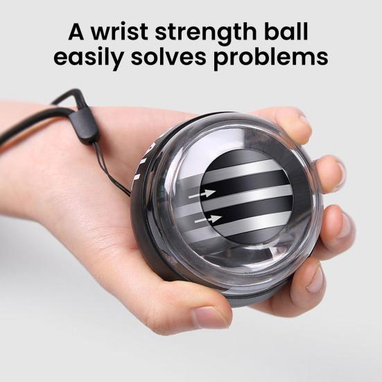 Auto-Start Wrist Ball Exerciser Adjustable Resistance Forearm Trainer Strengthener Torque Ball with Light Muscle Joint Exercise Gyro Ball Hand