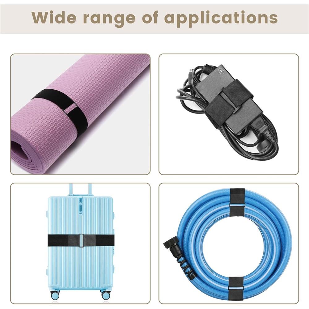 Cinghie Riutilizzabili Robuste a Velcro, Fascette Stringacavi in Nylon Tagliabili da 5m con 20 Fibbie, Diverse Larghezze per Cavi del Rimorchio e Raggruppamento Esterno