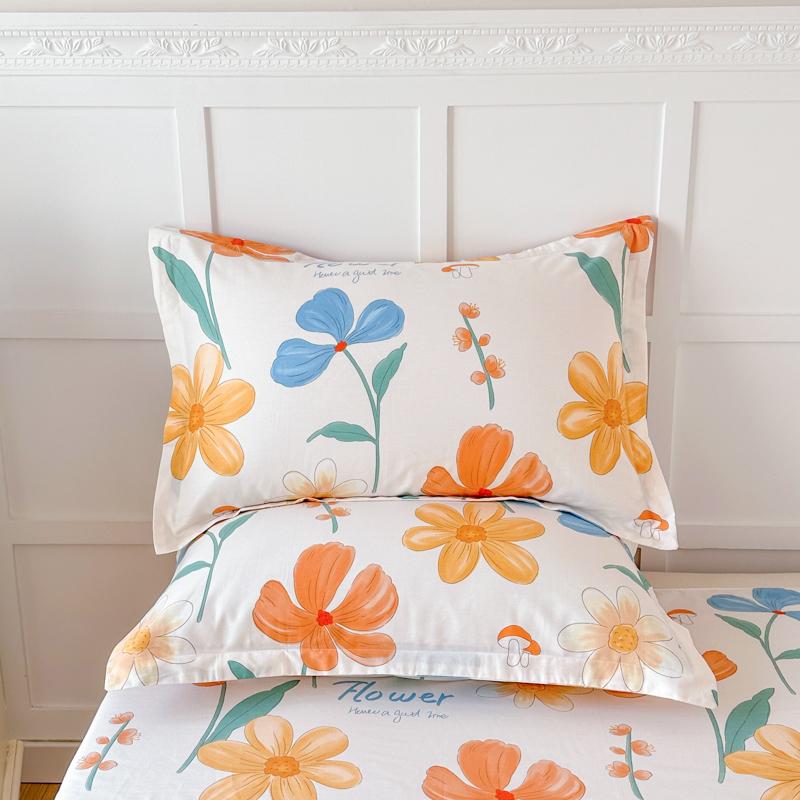 100% Cotton Pillowcase Customizable Flowers Cartoon Design Bedding Pillowcase Adult Bedroom Home Decor Custom Size Cushion Cover