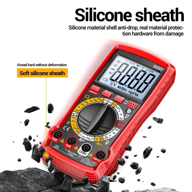 SZ27 Multitester 1999 Counts Multimeter Voltage Current Tester Ohm Diode Triode NCV Resistance Capacitance Tester