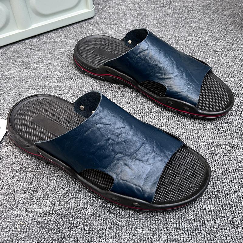 Men's Summer Open Toed Youth Beach Shoes Dual-use Beach Slippers with Anti Slip Soft Sole for Easy Wearing Men's Beach Shoes