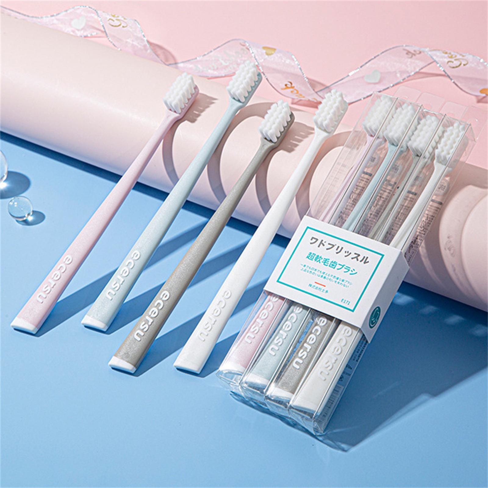 

Four Macaron Toothbrushes For Adults One Size