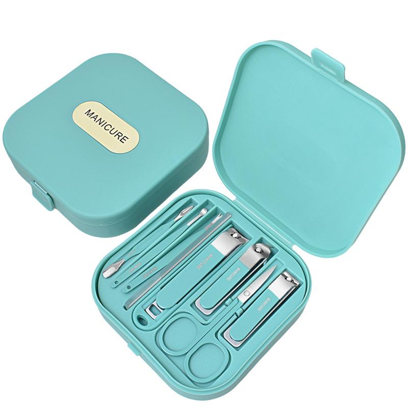 Complete 8 Pcs Set Manicure Kit Nail Clippers with Clippers Cuticle Pusher & Trimmer Portable Gift for Women and Men
