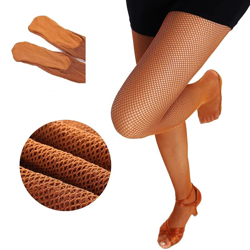 Professionelle Hartnetz-Strumpfhosen Latein-Tanz Fischgrät-Strümpfe Wettkampf-Spezialstrumpfhosen Sohle Rutschfest Knochenlinie Oxford-Socken