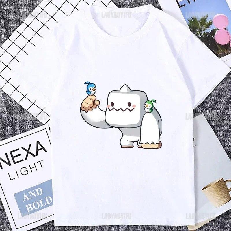 Harajuku MapleStory Kawaii Legrační potištěná trička Buddy Přizpůsobte si unisexové tričko Korejský styl Žhavé fanoušky her Otaku Oblečení Hipster