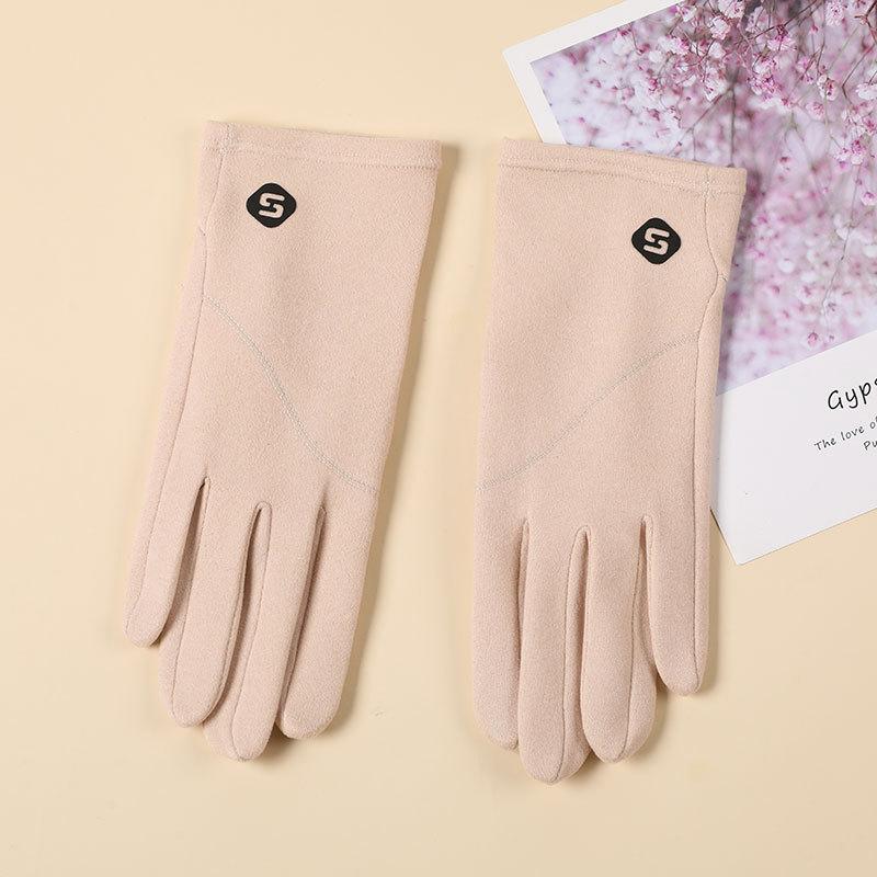 Autumn and Winter German Velvet Warm Women's Gloves Plus Velvet Thickened Windproof Cold and Anti Slip Touch Screen Electric Vehicle Outdoor Riding