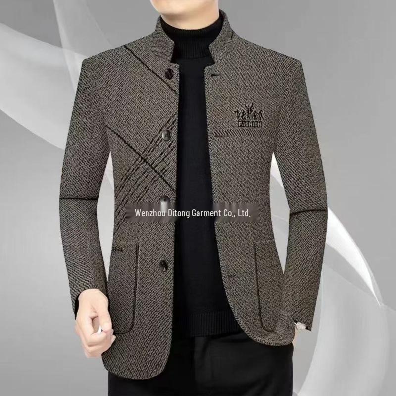 Men's High-Quality Stand Collar Casual Suit Jacket for Autumn